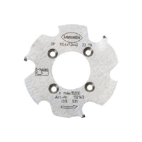 Fresa P-System CNC, DP (Diamante), Ø100.4x7xØ40 mm, Z3, 4 fori xØ5.5xØ52 mm